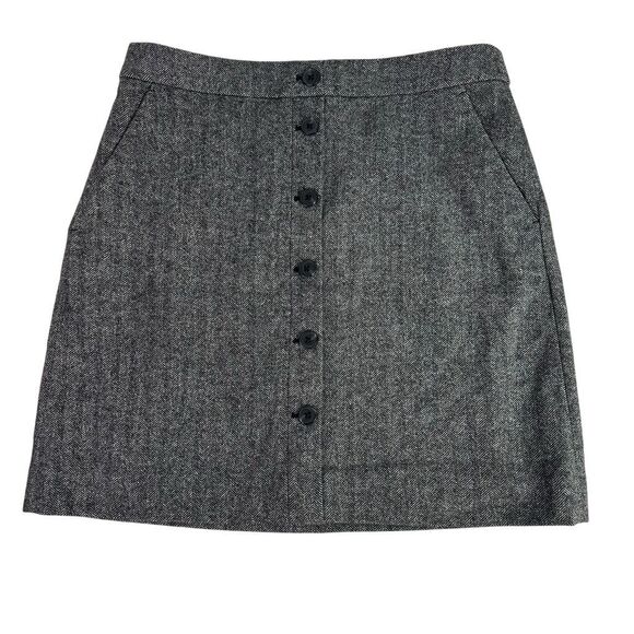 J. Crew Wool Blend Herringbone Skirt size 6 - Picture 2 of 8